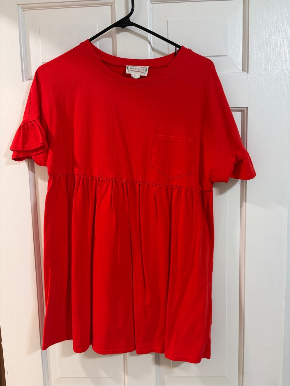Love Riche Red Crewneck Tee Dress